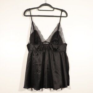 Victoria's Secret Black Satin Lace Camisole